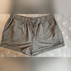 Pull On Moss Green Cotton Shorts with Drawstring Size 2X